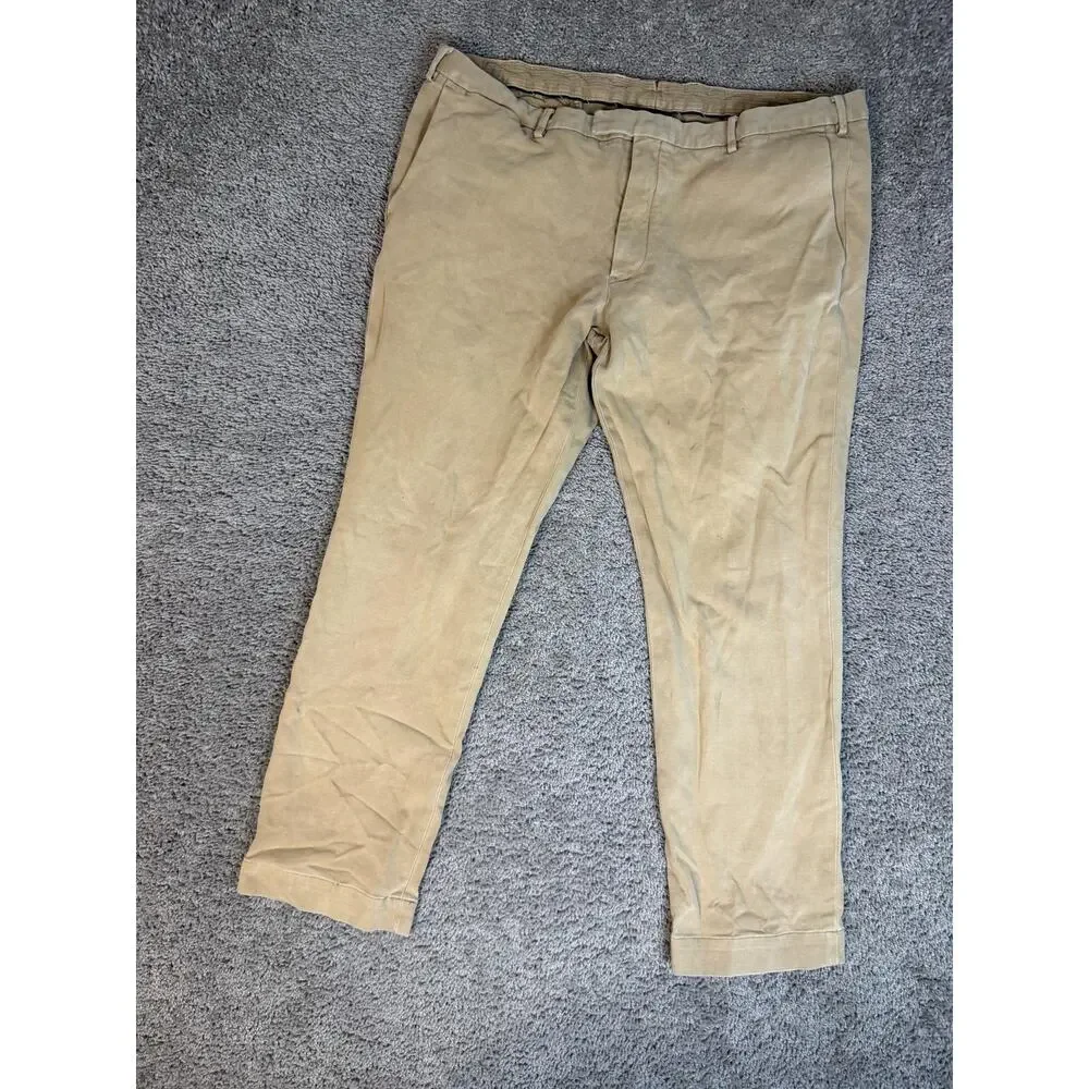 Polo Ralph Lauren Pants Mens 40x28 Beige Chino Stretch Slim Fit Pockets